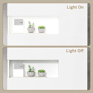 White Reception Desk with LED Display Shelf & Keyboard Tray