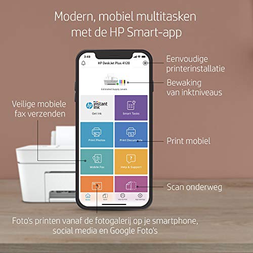 HP DeskJet Plus 4120 All-in-One, Draadloze Wifi kleuren inktjet printer voor thuis (Printen, kopiëren, scannen, mobiele… - Image 7