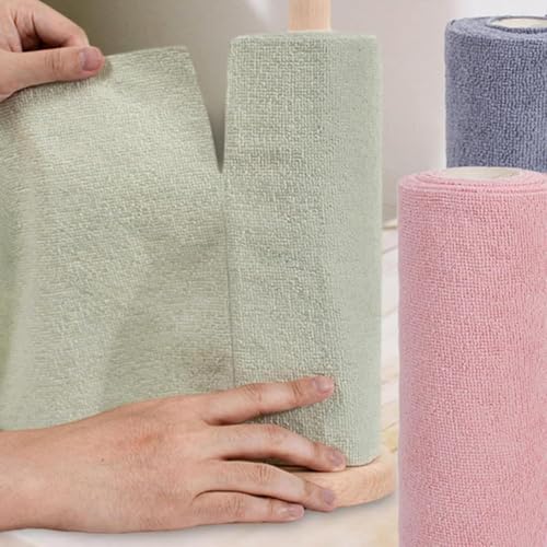 Image of Microfiber Cleaning Cloth 3Roll 60 Sheets 12000+Times Washable Ultra-Absorbent Lint Free Tearable&Reusable KitchenTowel for Car Polishing Washing&Detailing MultipurposeUse Tear-Away(Green)