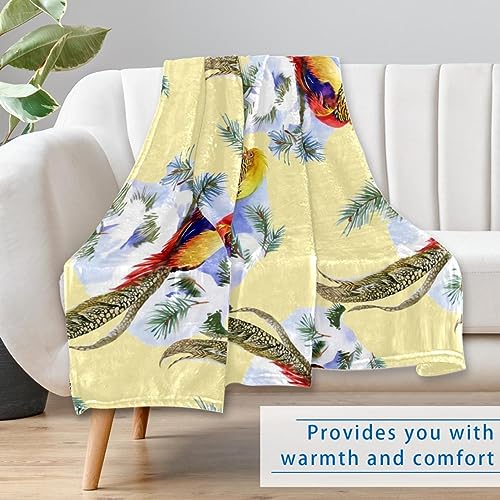 Couverture oiseaux douce plaid contre le froid canapé et lit - 7