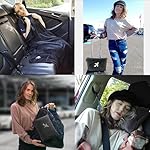 BlueHills Travel Blanket Pillow in Mini Soft Packable Case Premium Plush Airplane Blanket in Portable Compact Pack with Luggage Belt and Carabiner Long Flight Throw Essentials Lightweight- Black M05 - Image 4