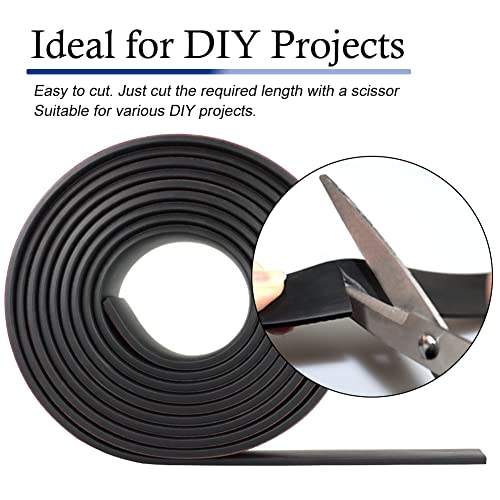 Image of Neoprene Rubber Strips Self Adhesive Solid Rubber Sheets, Rolls & Strips for DIY Gaskets Crafts Pads Seals Warehouse Flooring Neoprene Sheet with Adhesive Backing (1 inch Wide x 1 /5 inch Thick x 10' Long)