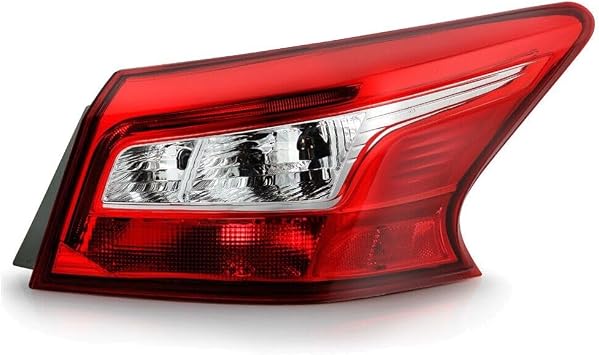 for Nissan for Sentra 2016-2018 Style Tail Light Brake Lamp Outer-Passenger Chrome-Housing Heavy Duty Incandescent-Lighting Technology