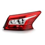 for Nissan for Sentra 2016-2018 Style Tail Light Brake Lamp Outer-Passenger Chrome-Housing Heavy Duty Polycarbonate-Lens Incandescent-Lighting Technology