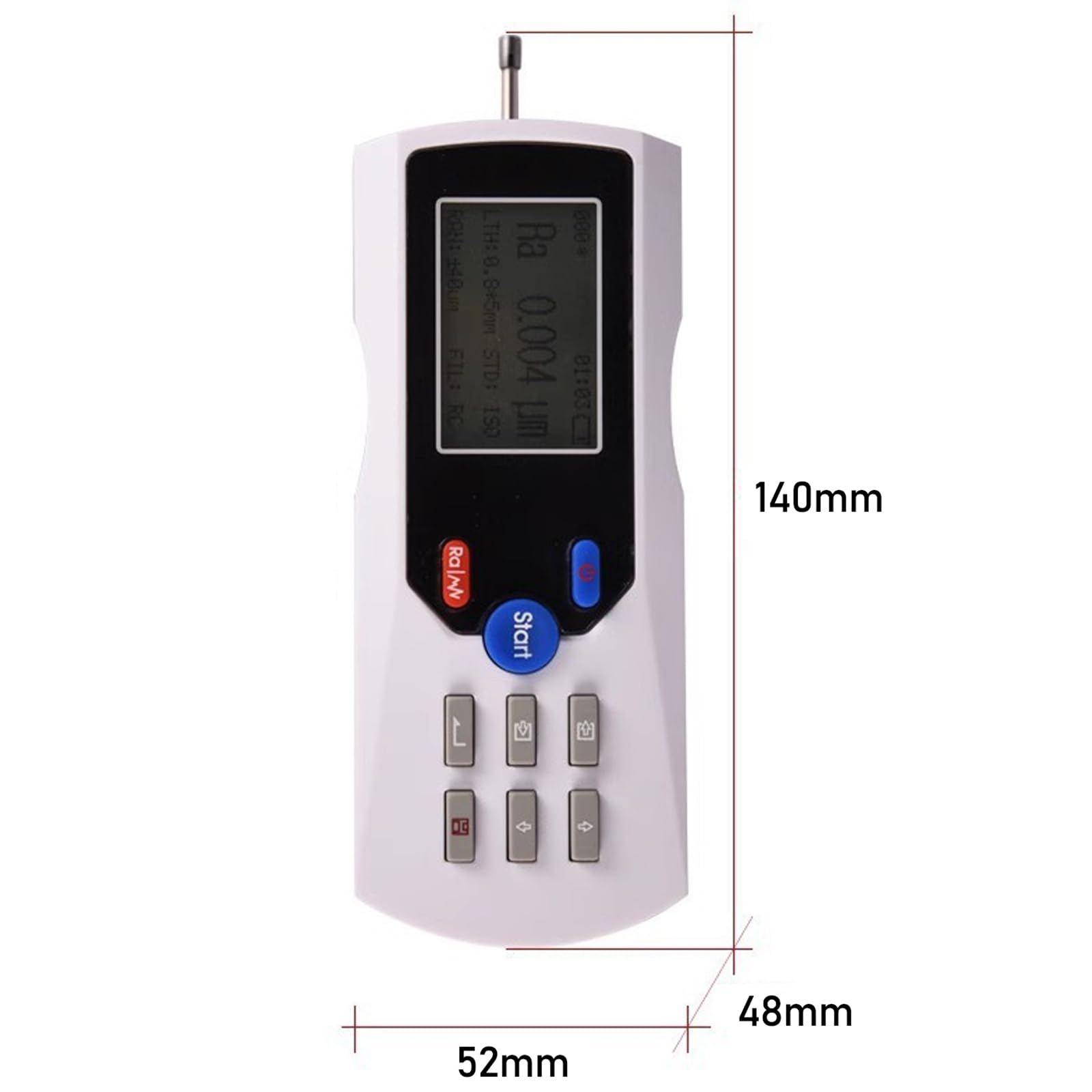 Sur-face - Probador de rugosidad, perfilómetro digital de alta precisión de 0,001 um con pantalla LCD, sonda de diamante, para superficies de metal