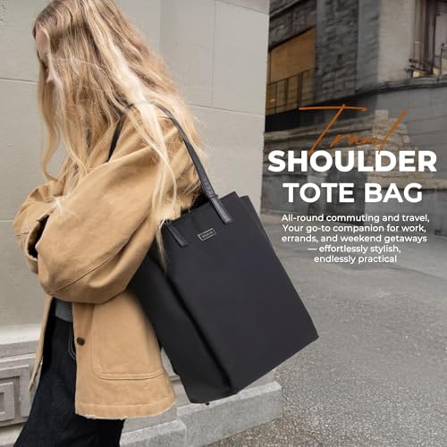 Large Laptop Tote Bag for Women 13 inch, Lightweight Teacher Bag Women Office Work Bag with Straps, Waterproof Computer handbag Business Briefcase, Black2