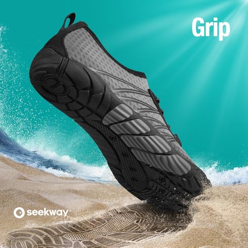 Image of SEEKWAY Mens Womens Water Shoes Quick-Dry Aqua Sock Barefoot Athletic Sports Shoes for Outdoor Beach Swim surf Walking Diving Boating Hiking Pool