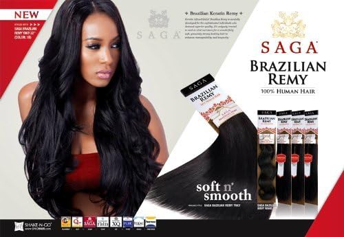 MilkyWay Remy Human Hair Weave SAGA Brazilian Remy Yaky [12"] (1B)