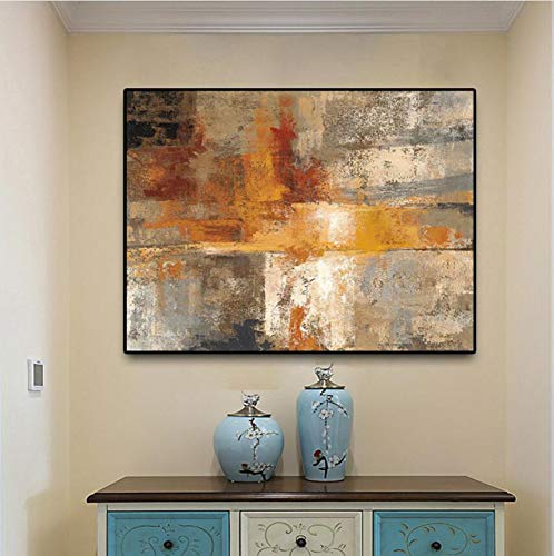 Chaoaihekele Style Nordique Abstrait Or Peinture À L'Huile Sur Toile Affiches Et Impressions Scandinavie Art Mur Pour Salon Home Decor Sans Cadre 60X80Cm Cover