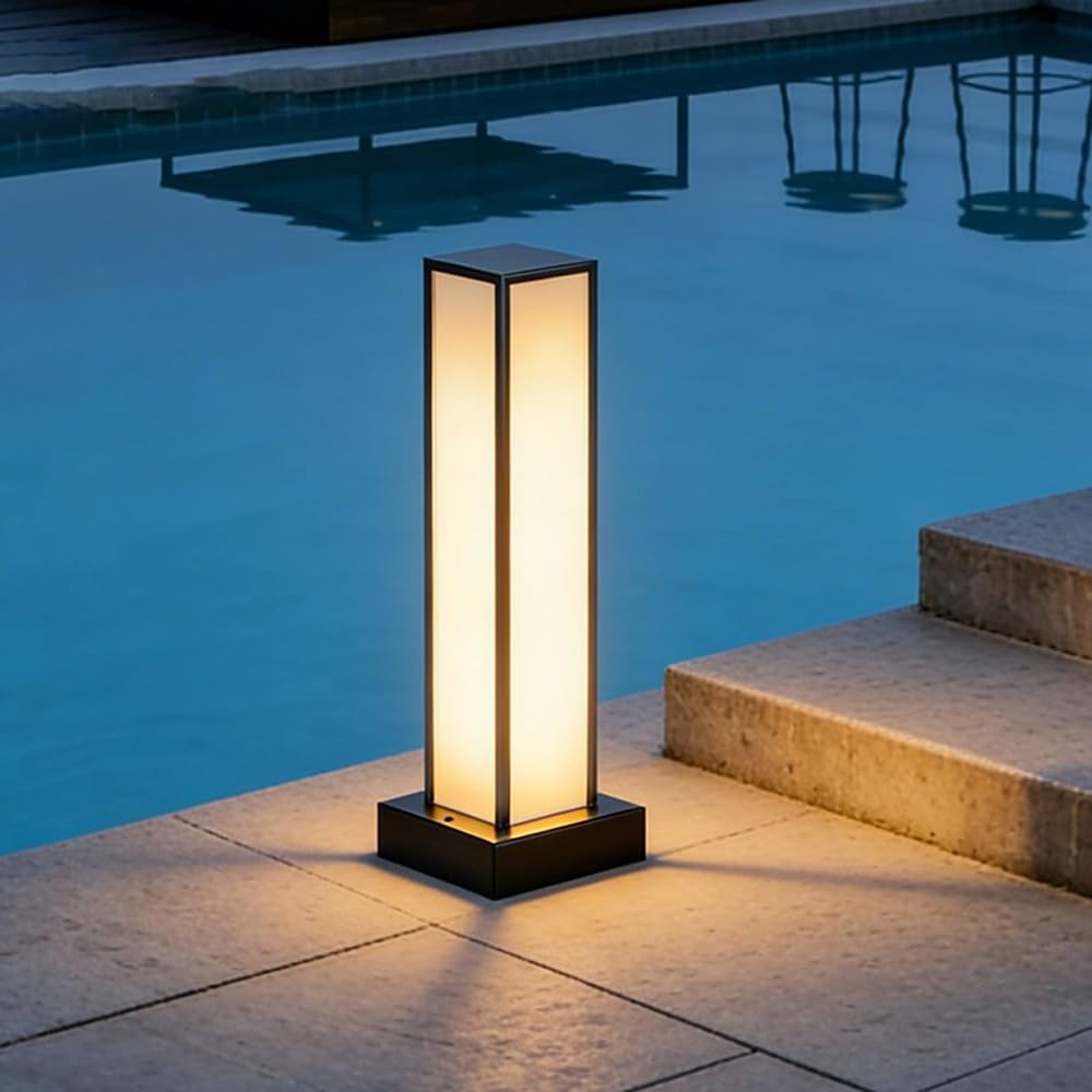 Landscape Pathway Lights For Outdoor Aluminum LED Housing Path Lamps IP65 Waterproof Exterior Modern Landscape Bollard Lighting Black Lamps Post Sidewalk Lights Wired For Driveway Walkway Garden Yard