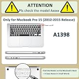 HLAAJJX Pokrowiec na MacBook Pro 15 cali 2015-2012 wersja A1398, ultra cienkie etui ochronne z tworzywa sztucznego i laptopa, pokrowiec na klawiaturę, geometryczne