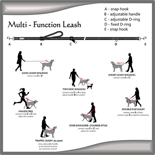 4Guys Total Control, Multi-Function, Hands-Free Dog Leash, Easy Control For Large And Medium Dogs, No Pull Harness Hiking Walking Running, Safety Reflective Leash At Nighttime #TOP3