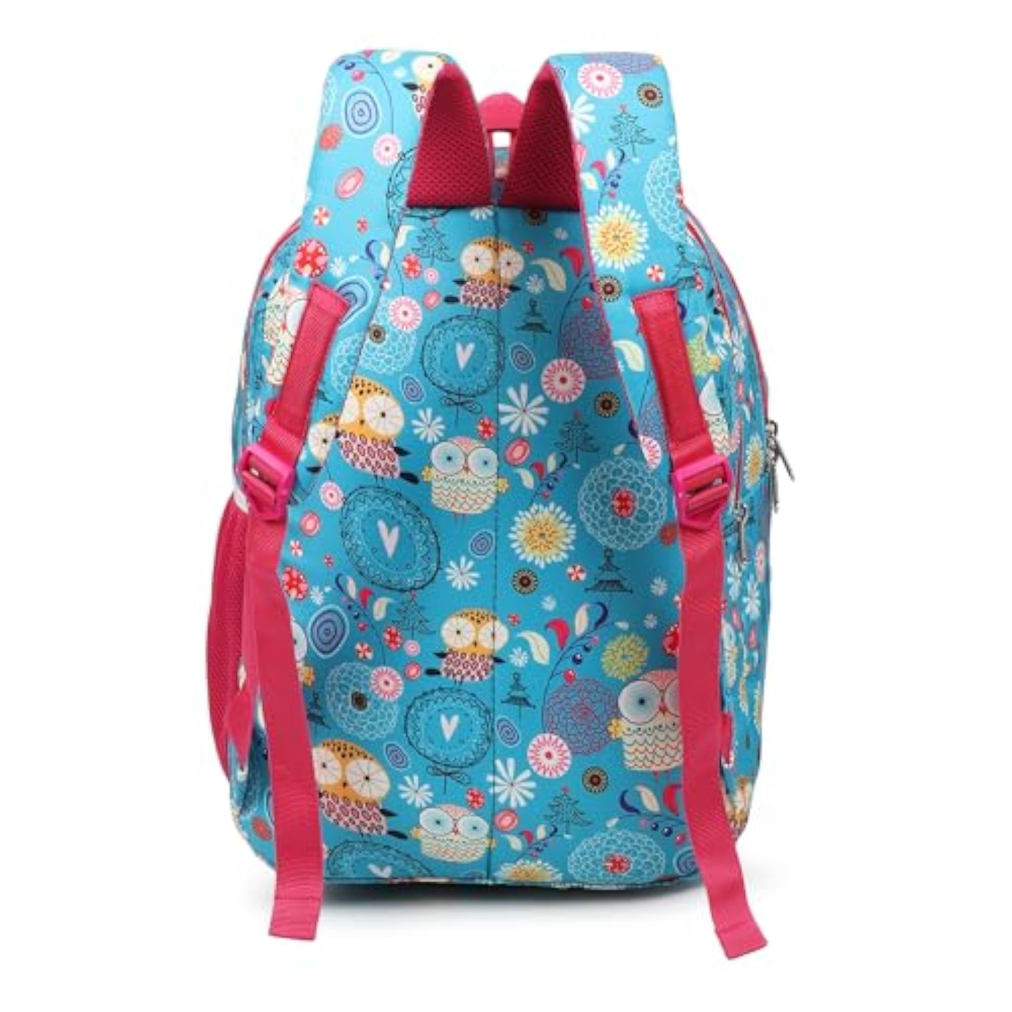 Sky Blue Printed School Bag with 3 Compartments