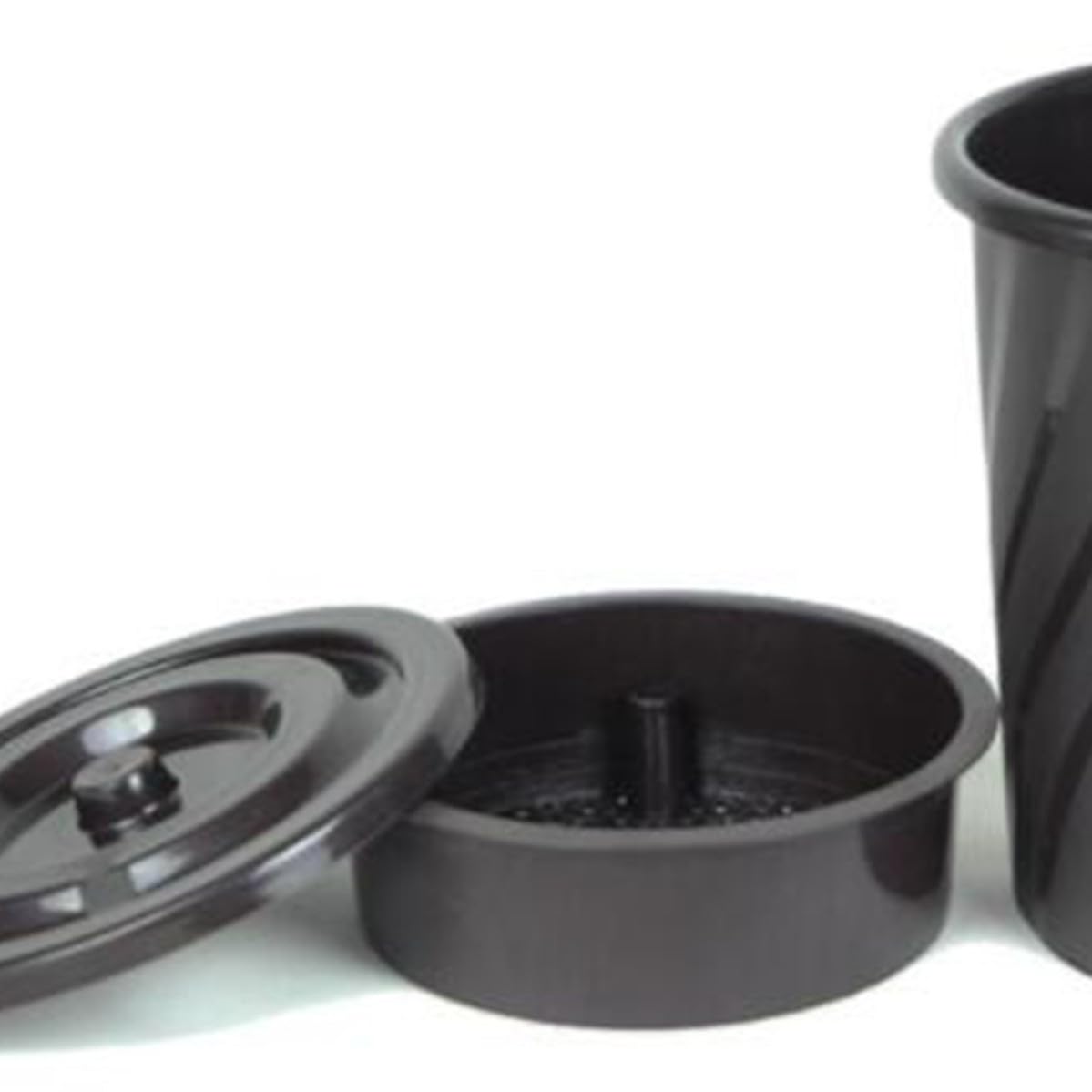 HOMSFOU Dross Container and Plastic Cover Filter Tea with Bucket Layer Tea Trash Can Black Plastic Storage for Home Office Use