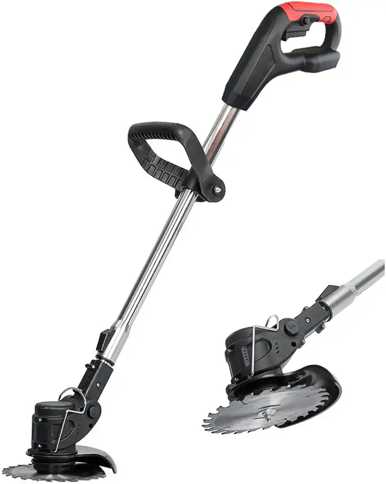 Cortador Aparador de Grama Planta Gramado Sem Fio Portatil Erva Daninha Galho Jardim Quintal Limpeza Domestico Cabo Ajustavel Seguro Potente Resistente