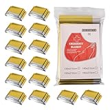 Silkwish Rettungsdecke 15er-Set Gold/Silber - 210 X 130 cm Rettungsdecken, Notfalldecke, Wärmedecke Erste Hilfe - Rettungsfolie für Notfallsituationen und Allwetterbedingungen - 15X Emergency Blanket