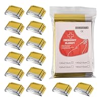Silkwish Rettungsdecke 15er-Set Gold/Silber - 210 X 130 cm Rettungsdecken, Notfalldecke, Wärmedecke Erste Hilfe - Rettungsfolie für Notfallsituationen und Allwetterbedingungen - 15X Emergency Blanket