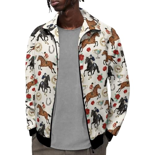 Image of Men's Lightweight Jackets Casual Full Zip Fleece Jacket Men Coats Fashion Long Sleeve Sweatshirt