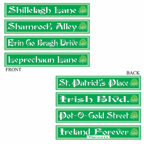 St Patrick's Day Street Sign Cutouts (4/Pkg)