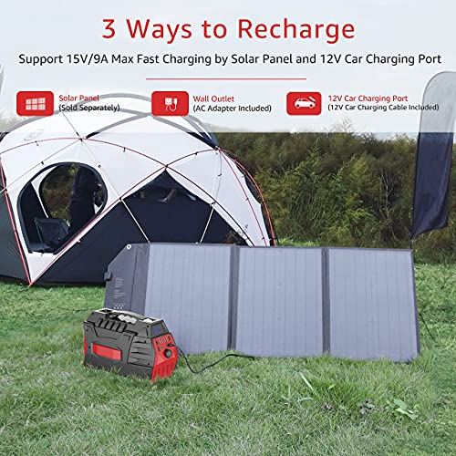 500W Portable Power Station, 296Wh Solar Generator Backup Battery Pack With 110V/500W Ac Outlet, Portable Power Bank Outdoor Generators For Home Use, Emergency Outage, Camping Travel, Rv Trip #TOP3