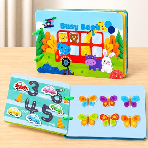 Image of Toddler Busy Book - Activity Binder for Kids 3+ Years | Montessori Learning Busy Board | Activity Book | Educational Toy | Easy to Carry Travel Book | Return Gift for Kids (Busy Book)