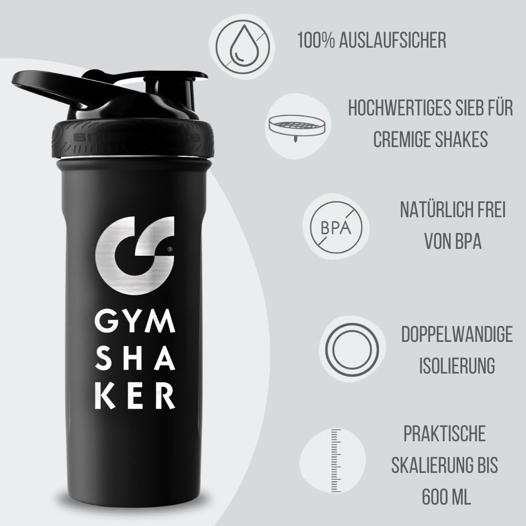 Form Isolierter Edelstahl Protein-Shaker – 550 Ml, Auslaufsicher, Hält 12 H Kalt, Mit Snap-Fit-Rührwerk
