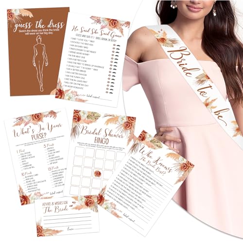 Levfla 300 Pcs Boho Bridal Shower Games Cards - Set