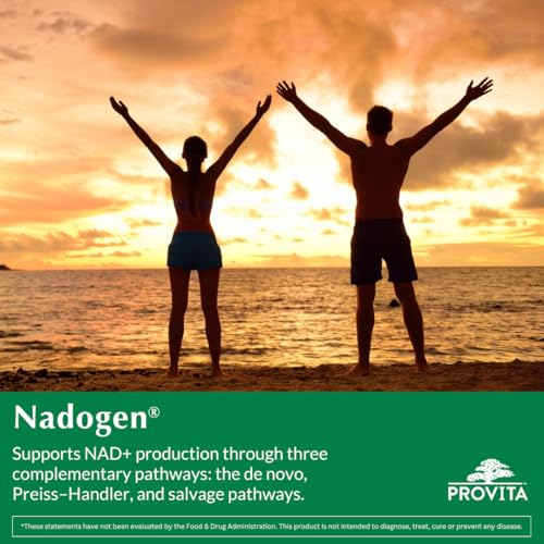 Image of Nadogen NAD+ Supplement for Cellular Energy & Healthy Aging | 250mg Nicotinamide Riboside + Pterostilbene | Vegan, Non-GMO | Metabolism & Cognitive Support