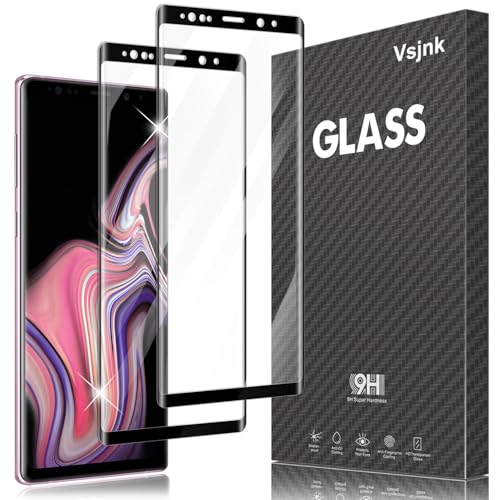Vsjnk Protector de Pantalla Compatible Con Samsung Galaxy Note 9 Cristal Templado,2 Piezas Screen Protector Dureza 9H Sin Burbujas HD Fácil de Limpiar