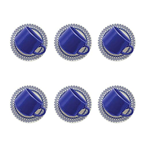1 Conjunto com 6 Xícaras de Chá Reta 200 Ml com Pires 14 Cm Donna Grécia, Biona, Donna Grécia 022934