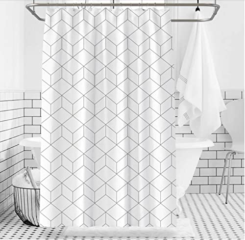 JIAMELUCK Tenda da Doccia Minimalista Geometrica Tende da Doccia Stampa Scozzese Tende da Bagno per Bagno Vasca da Bagno Copertura 120x150cm(47" Wx59 H)