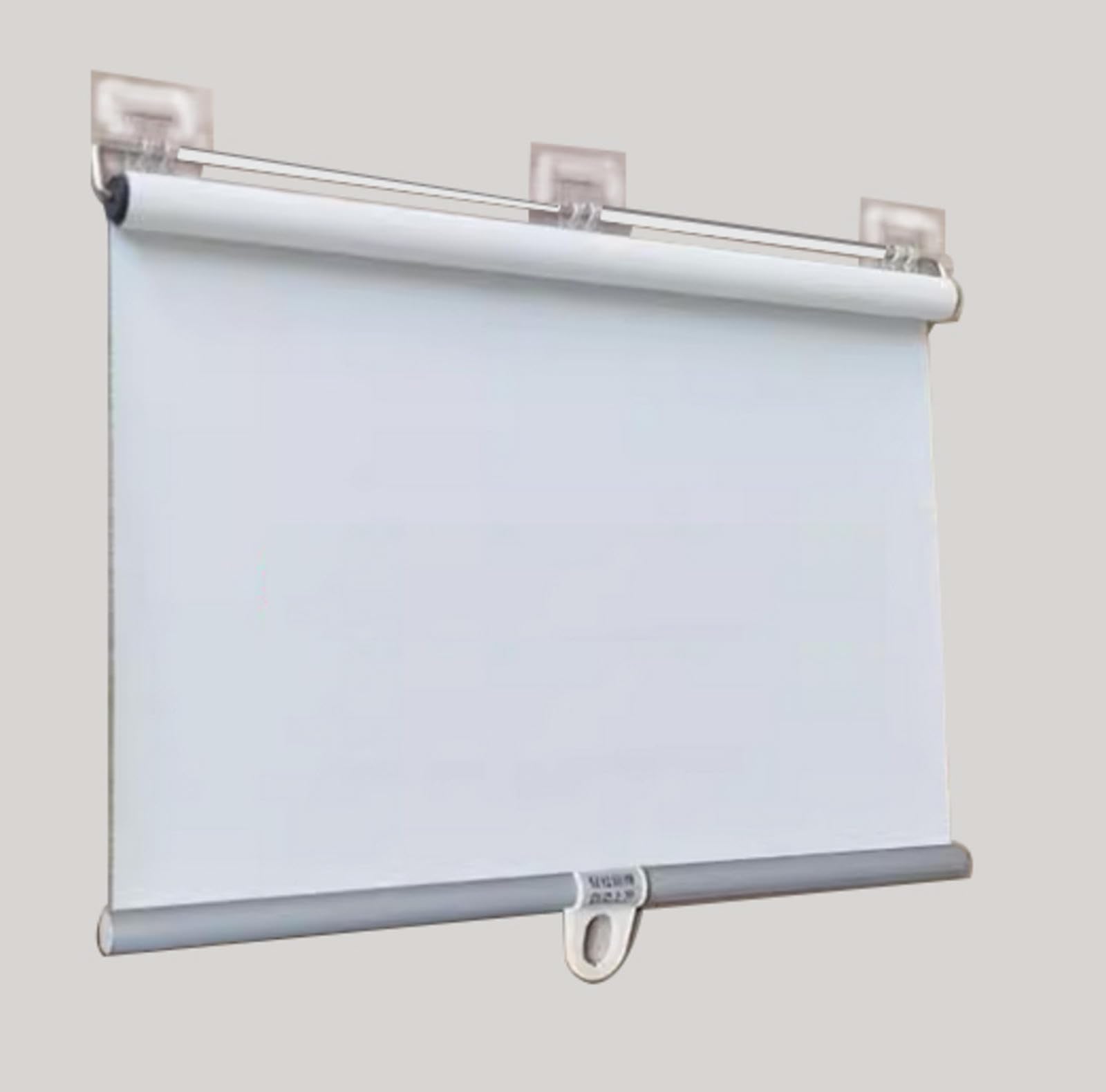 Tenda avvolgibile oscurante retrattile per finestre, senza trapano, con ventosa, tende automatiche per la privacy per casa e ufficio, colore bianco riso, 90 x 150 cm