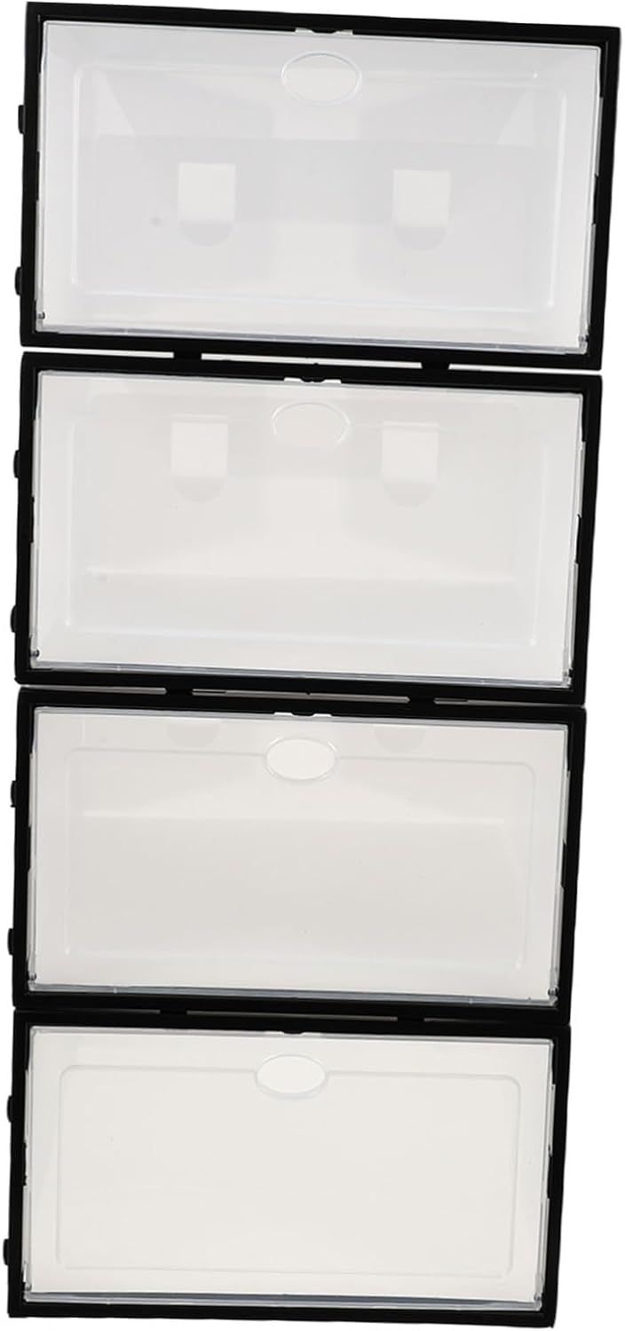 Luxshiny 4pcs Shoes Container Storage Box Plastic Boxes Lids Organizing Bin for Shoes Home Storage
