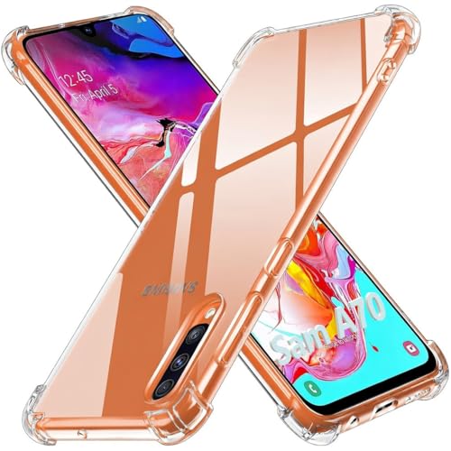 Image of Lustree Back Cover Transparent Case Compatible with Samsung Galaxy A70s | Clear + TPU Case with 4 Corner Air Cushion Protection & Camera Protection | Slim& Stylus Cover