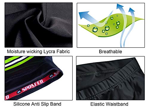 Padded Men's Cycle Shorts Cycling Gear Road Bike Bottoms Mountain Ride Bicycle Clothes US XL Green Multi - Thumbnail 4