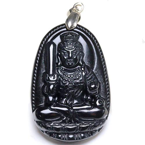 オブシディアン 八大守護神 十二支守護神 ペンダント 不動明王 1点〔 天然石 パワーストーン アクセサリー 〕のサムネイル