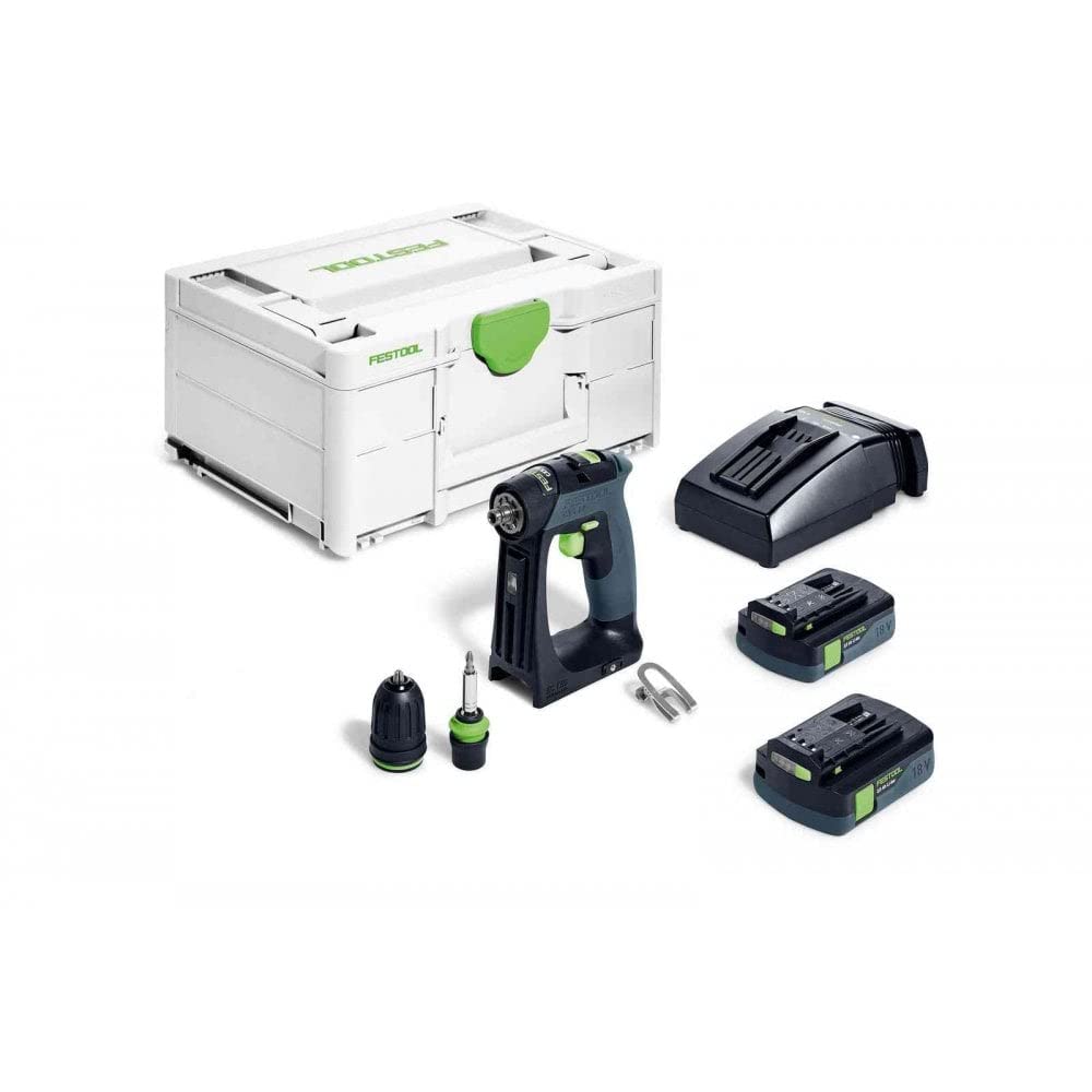Festool 576885 18V Drill Driver With 2 x 3Ah Batteries, Rapid Charger & Case