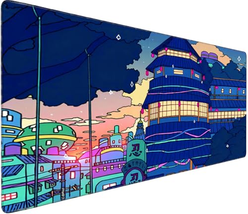 Large Extended Mouse Pad with Stitched Edges 35.4"x15.7" - Waterproof Desk Mat, Non-Slip Rubber Base for All-Desk Coverage, Perfect for Gaming Office Home, Ninja