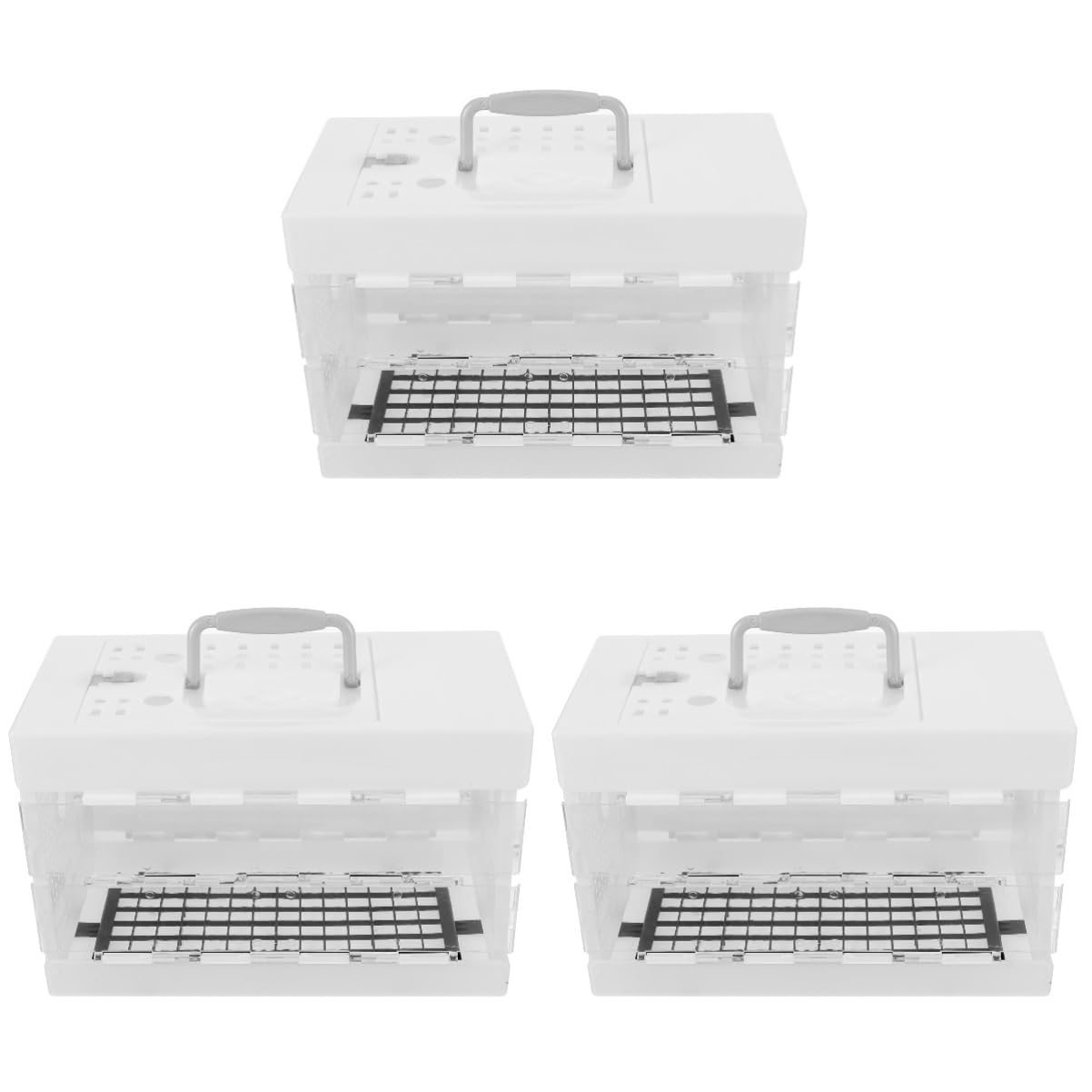 VANZACK 3piezas Jaula De Transporte para Aves Pequeñas Jaula Pájaro y Portátil para Viajes y Paseos Espacio Amplio y Material Transparente