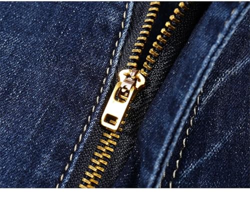 Men Summer Thin Blue Slim Straight Denim Pants Casual Trousers Full Length Jean3