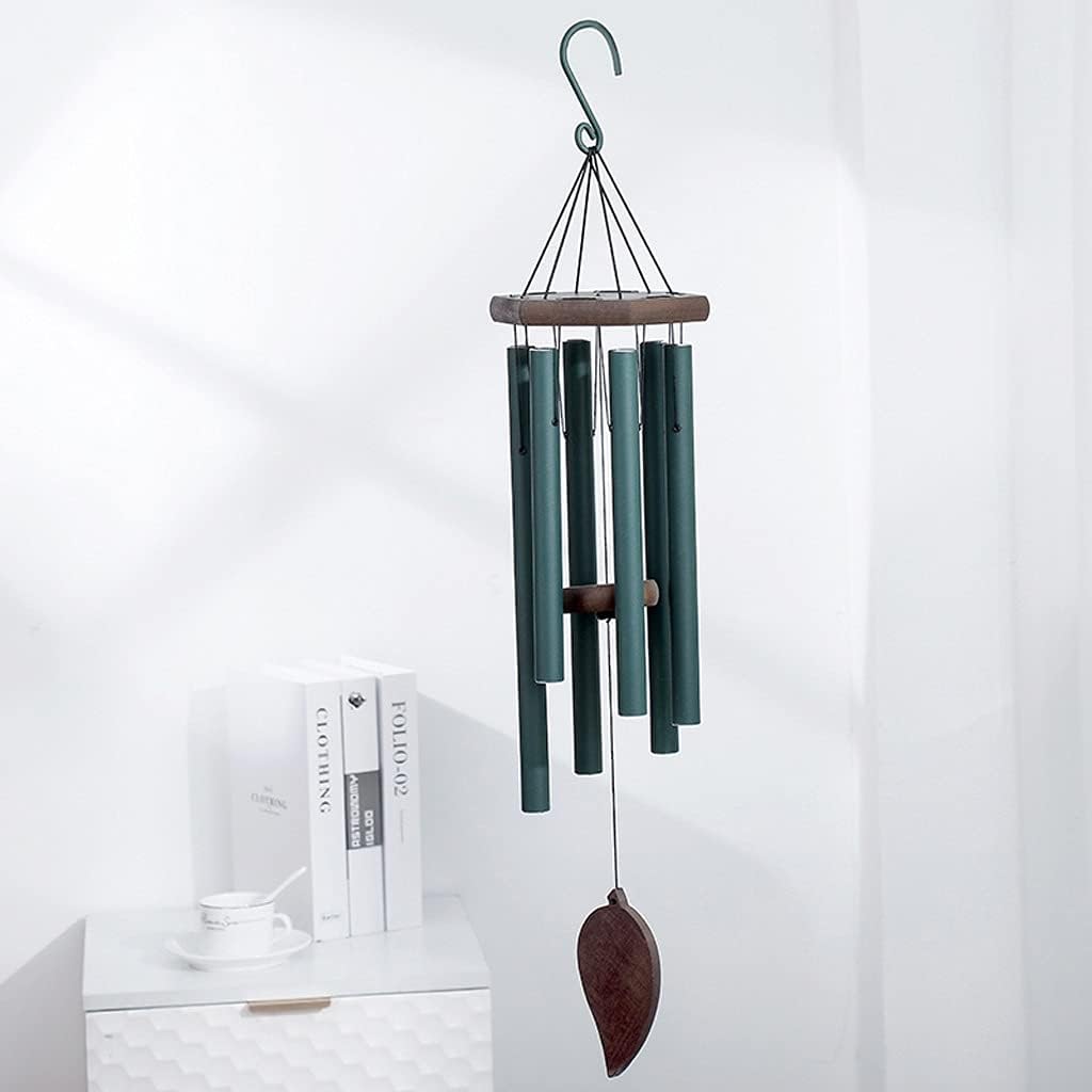 Metal 6-Tube Music Wind Chimes Creative and Unique Wind Chimes with Aluminum Tubes Hooks Outdoor Commemorative Wind Chimes (Color : Gold Size : 30.3inchs) (Green 30.3inchs) image 4