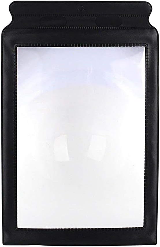 SOUHE A4 Full Page Reading Magnifier Large Rectangular x3 Magnifying Glass for Reading Book Newspaper Black