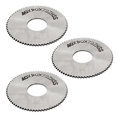 uxcell 3pcs 40mm Dia 1mm Thickness 72 Teeth HSS Slitting Saw Cutter Cutting Tool