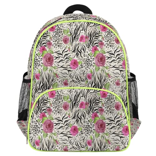 Cartable de voyage rose et sac à dos décontracté léopard