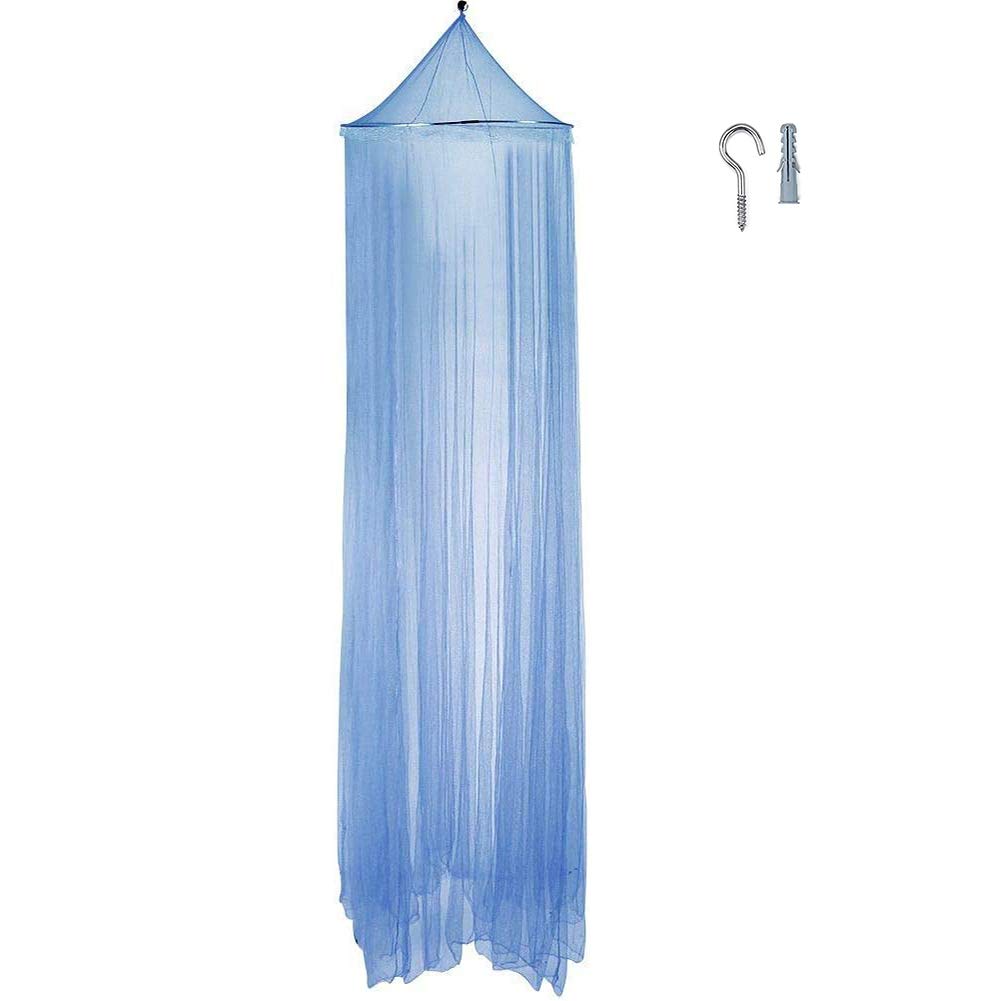 Eimilaly Bed Canopy Mosquito Net, Bed Canopy for Girls Room Decor - Insect Protection Hanging Canopy for Adults, Babies, Outdoor Camping, Light Blue/No Opening - Image 2