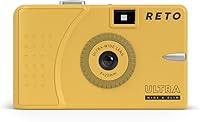 Vista 1 de RETO Ultra Wide and Slim 35mm Reusable Daylight Film Camera - 22mm Wide Lens, Focus Free, Light Weight, Easy to Use (Muddy Yellow)