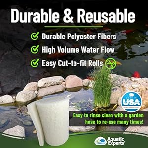 Classic Koi Pond Filter Pad FINE - White Bulk Roll Pond Filter Media, Ultra-Durable Pond Filters for Outdoor Ponds, Reusable Fish Pond Filter Material, USA, Aquatic Experts (3/4" - 1" x 12" x 72") Classic Koi Pond Filter Pad FINE White Bulk Roll Pond Filter Media Ultra Durable Pond Filters for Outdoor Ponds Reusable Fish Pond Filter Material USA Aquatic Experts 34 1 x 12 x 72