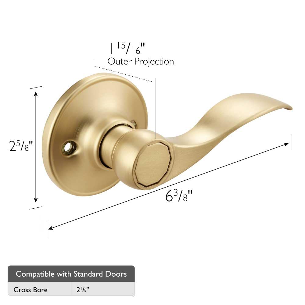 Design House 728873 Springdale Door Handle in Satin Gold, Decorative - Image 2