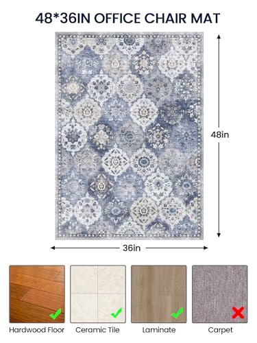 PROHALO Tapete de cadeira de escritório para piso de madeira, tapete de cadeira de mesa de 91 cm x 1