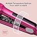 Terviiix 2 Inch Wide Flat Iron for Thick Curly Hair - Ceramic Hair Straightener Heats in 30s, 300°F-450°F Adjustable, Dual Voltage for Travel, Auto Shut Off, Pink